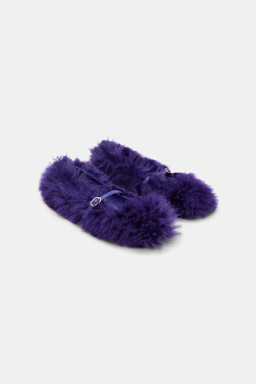 Dorothee Schumacher Curly sheepskin Mary-Janes plum