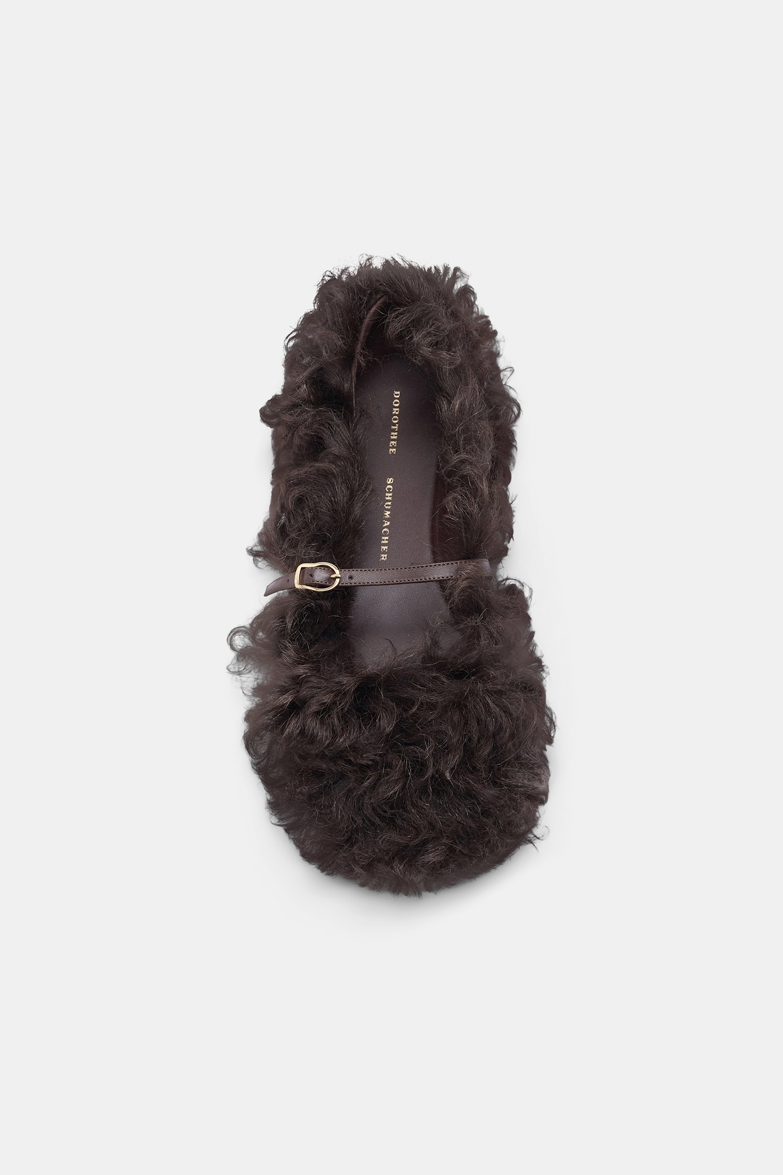 Dorothee Schumacher Furry Mary-Jane Ballerinas dark chocolate