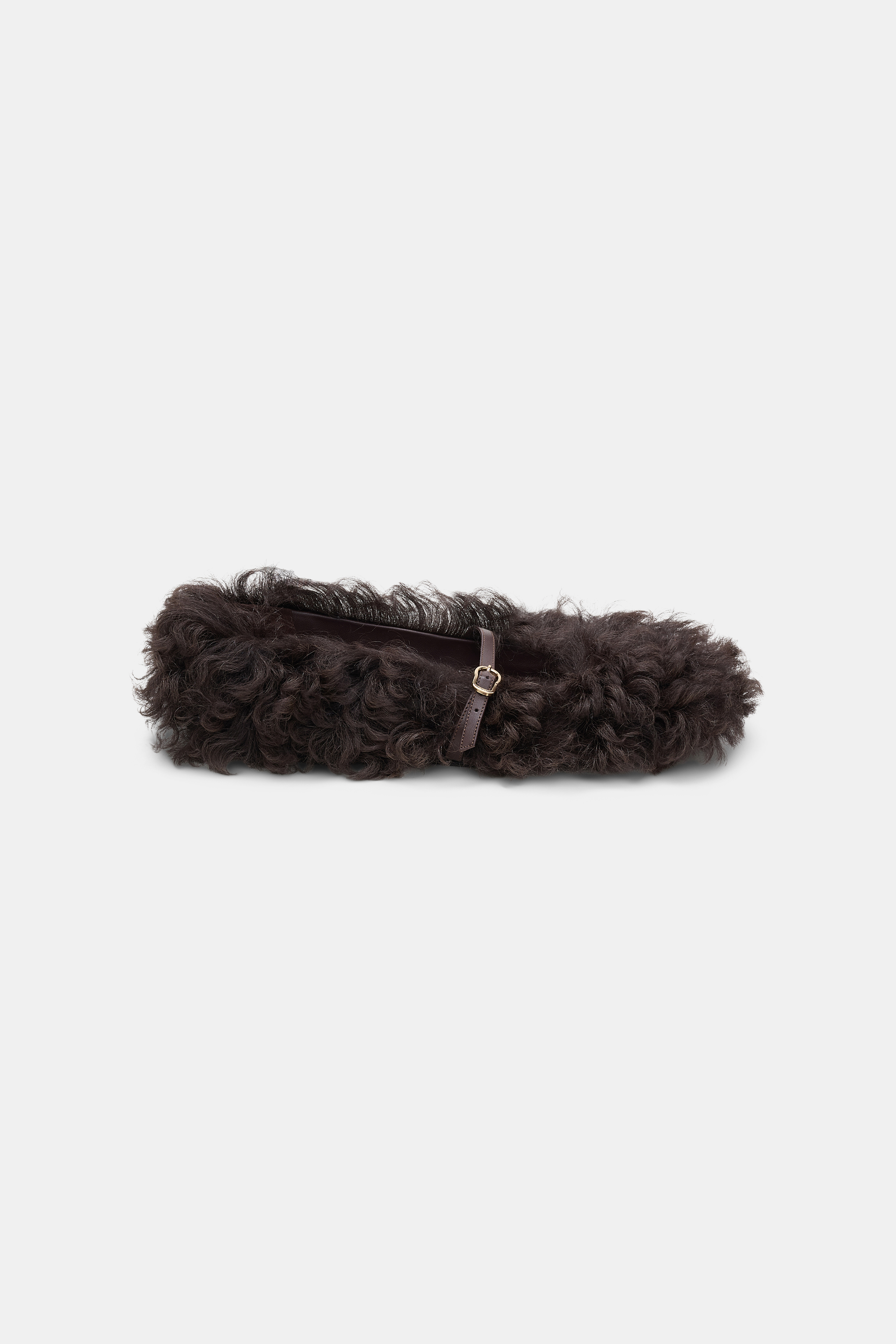 Dorothee Schumacher Curly sheepskin Mary-Janes dark chocolate