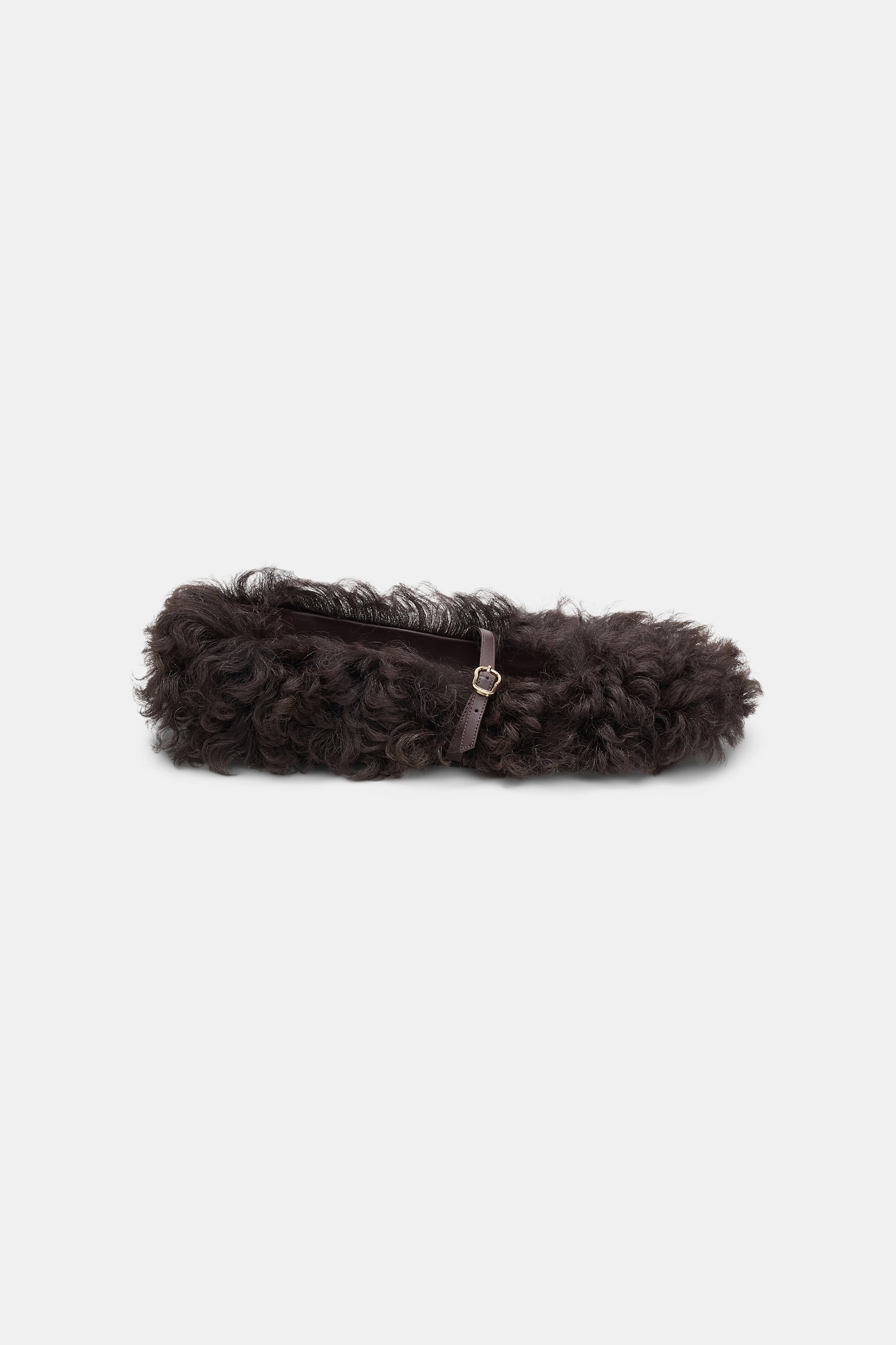 Dorothee Schumacher Furry Mary-Jane Ballerinas dark chocolate