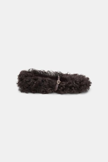 Dorothee Schumacher Furry Mary-Jane Ballerinas dark chocolate