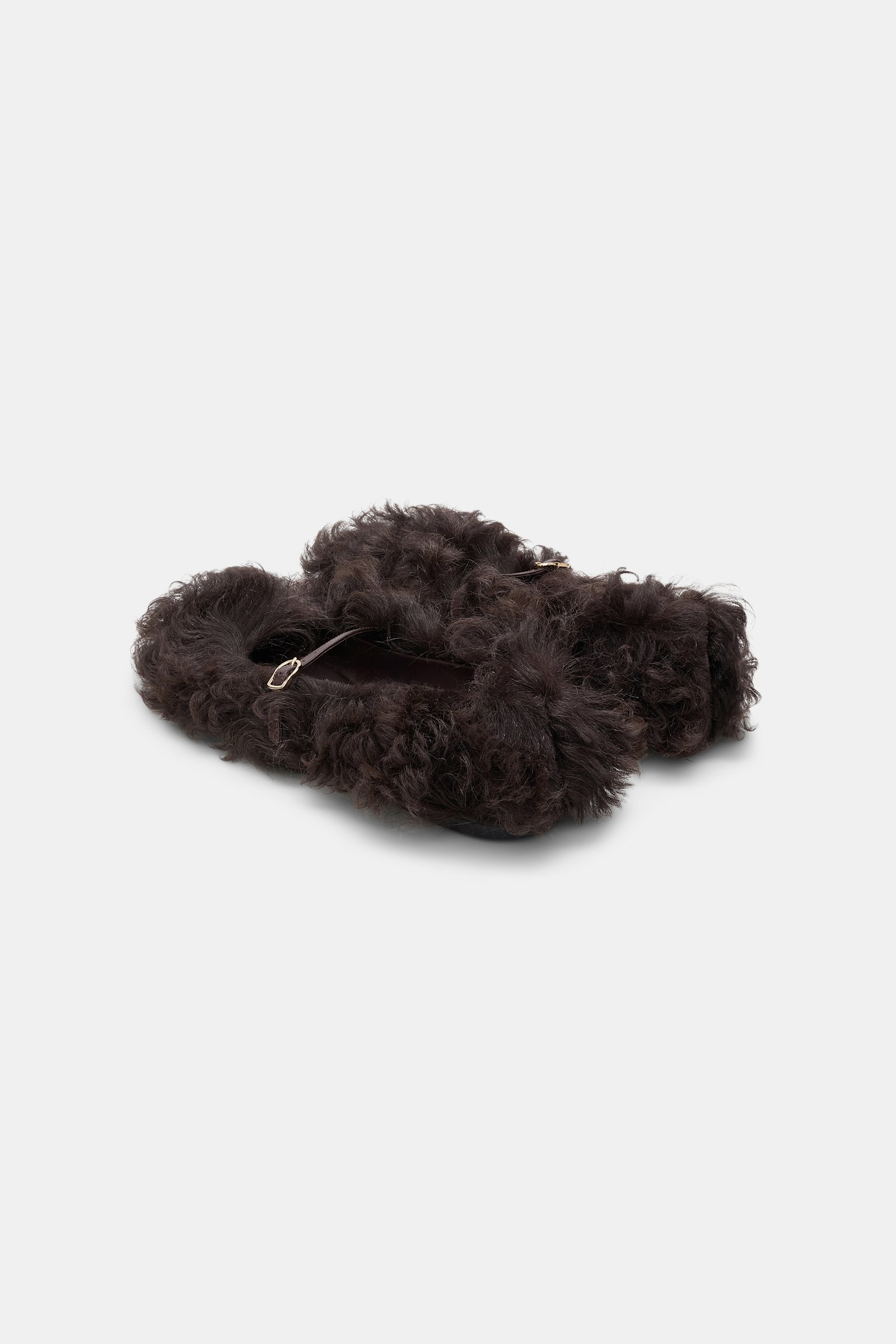 Dorothee Schumacher Furry Mary-Jane Ballerinas dark chocolate