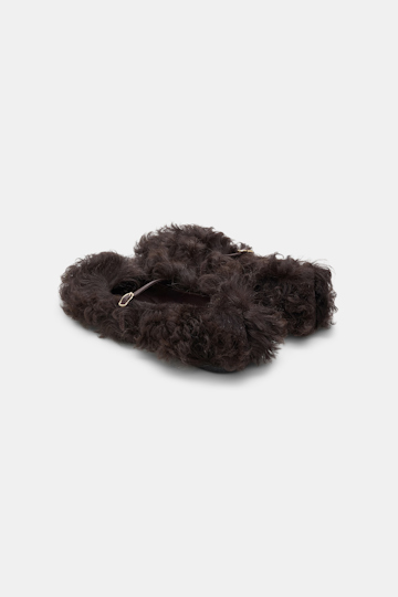 Dorothee Schumacher Curly sheepskin Mary-Janes dark chocolate