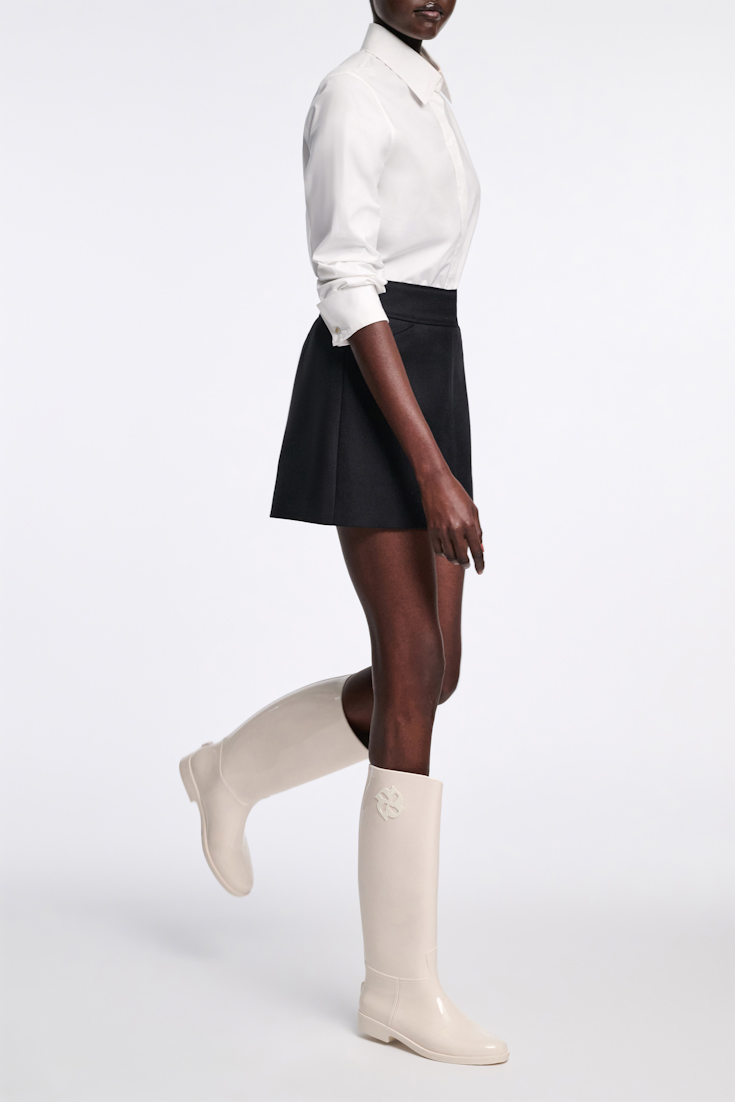 Dorothee Schumacher Gummireitstiefel mit shiny Finish pure white