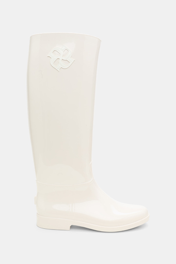Dorothee Schumacher Gummireitstiefel mit shiny Finish pure white