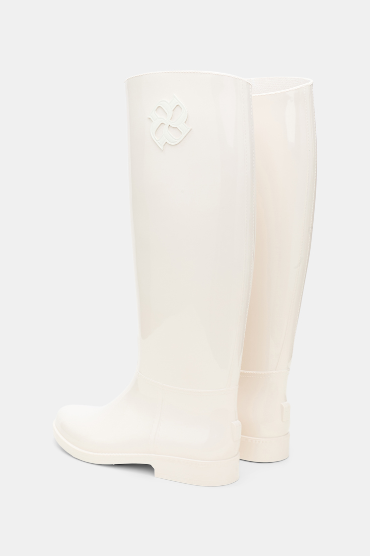 Dorothee Schumacher Gummireitstiefel mit shiny Finish pure white