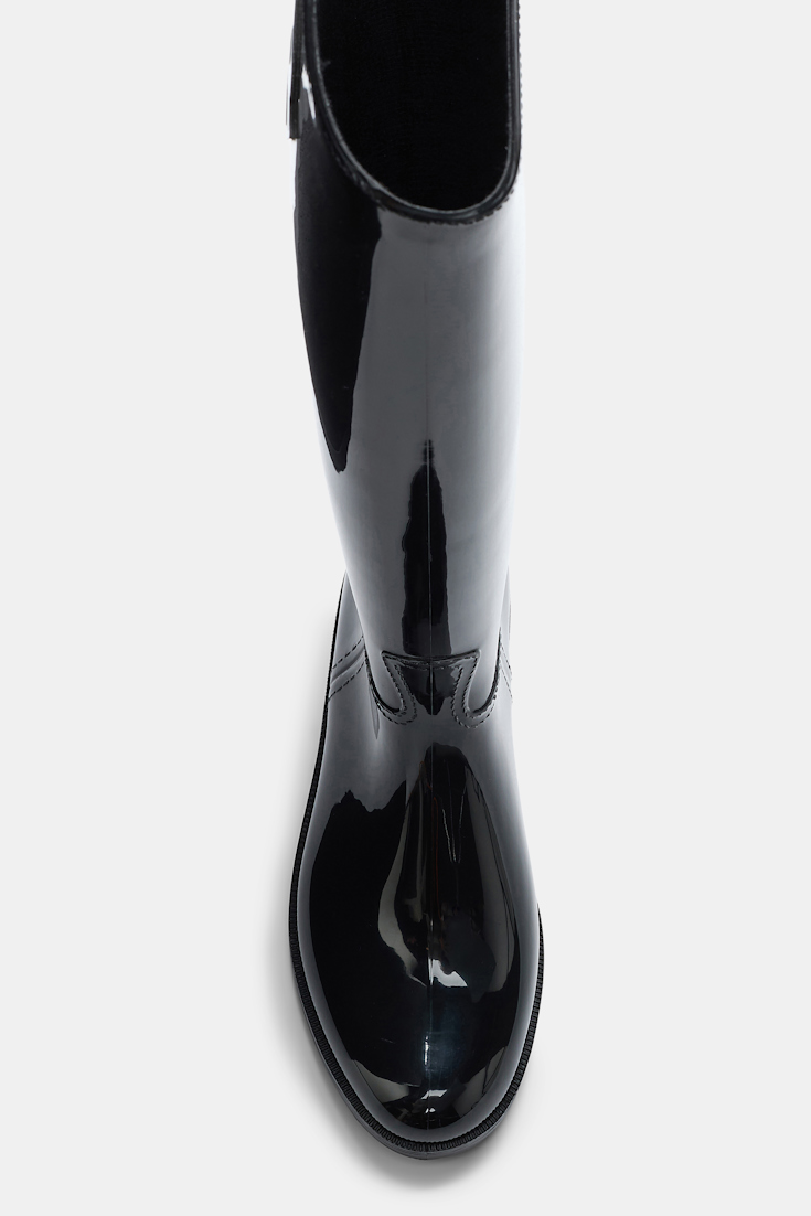 Dorothee Schumacher Gummireitstiefel mit shiny Finish pure black