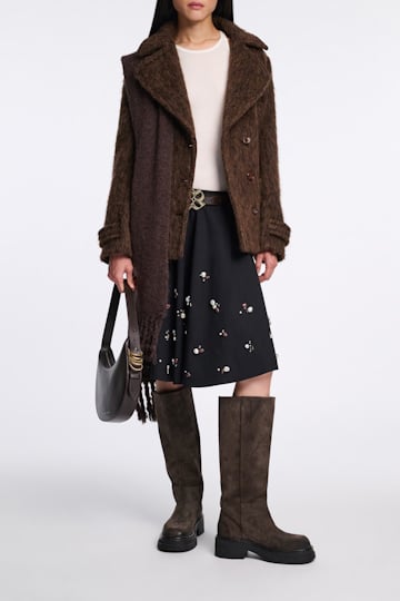 Dorothee Schumacher Waxed suede tall boots dark chocolate