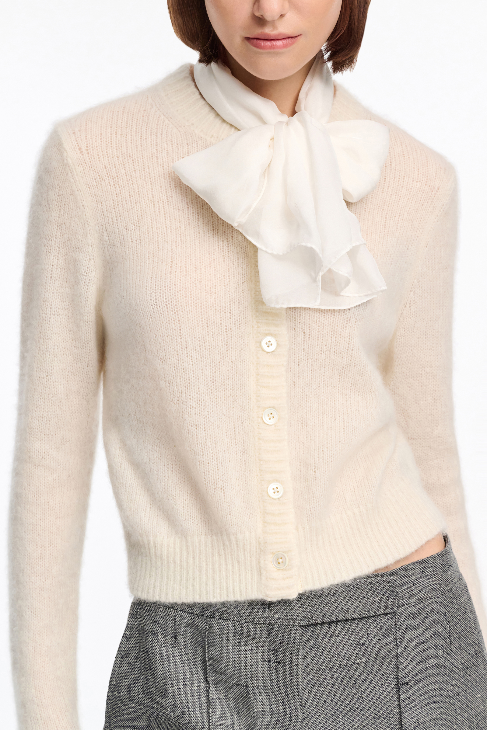 Dorothee Schumacher Silk chiffon scarf camellia white