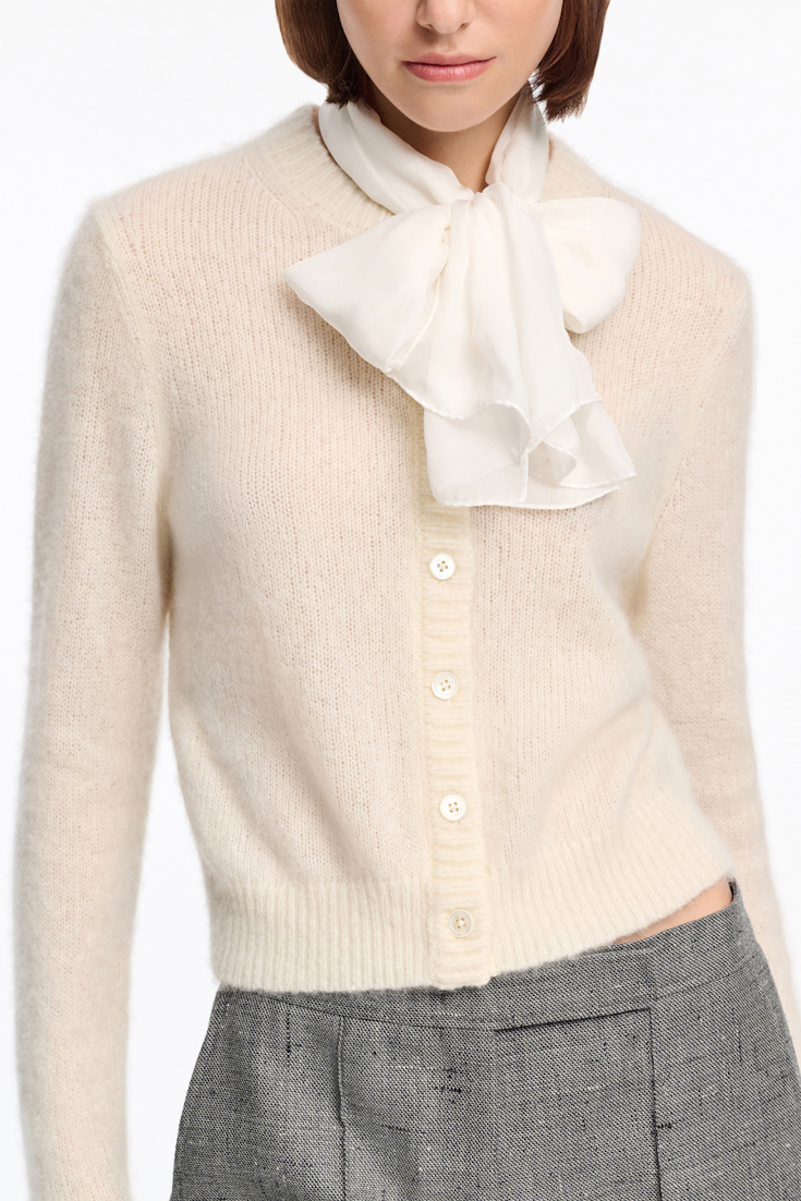 Dorothee Schumacher Silk chiffon scarf camellia white