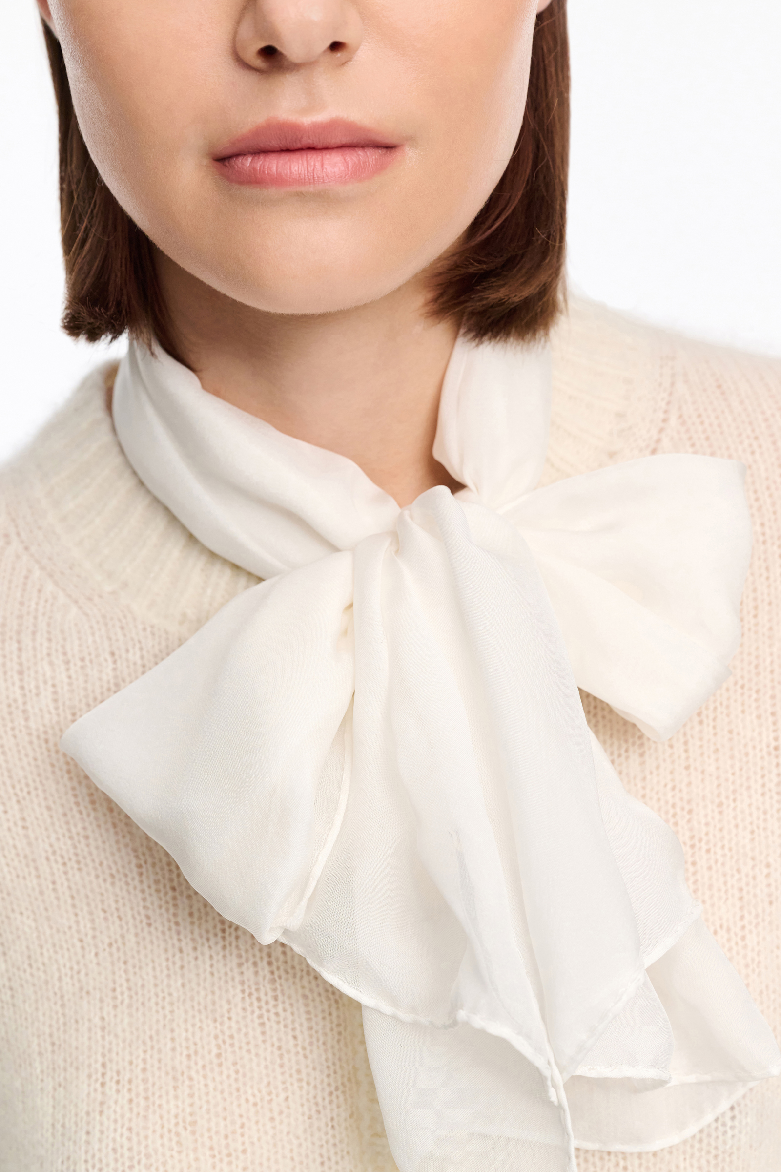 Dorothee Schumacher Silk chiffon scarf camellia white