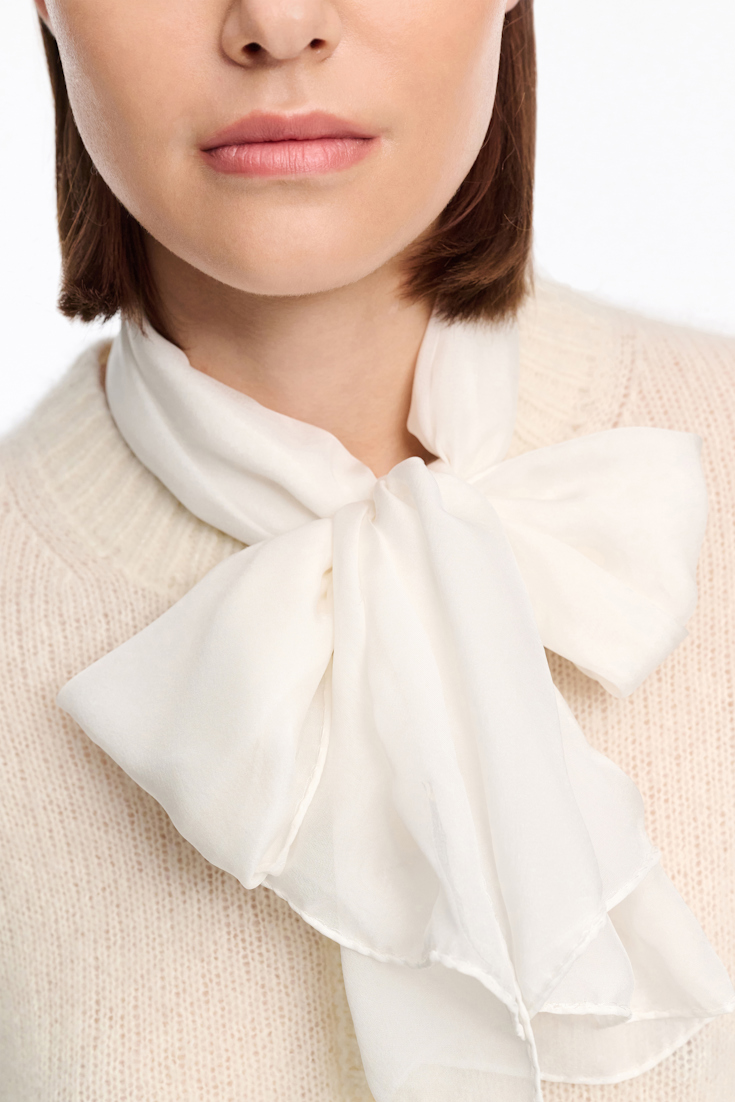 Dorothee Schumacher Silk chiffon scarf camellia white