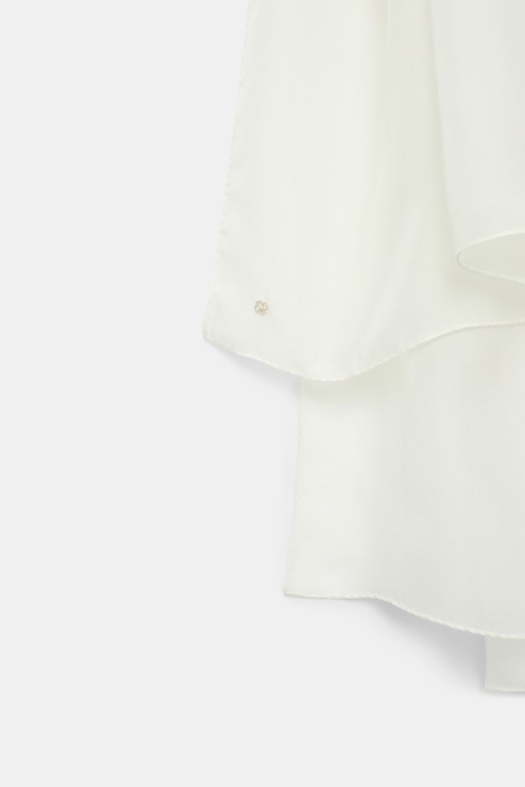 Dorothee Schumacher Silk chiffon scarf camellia white