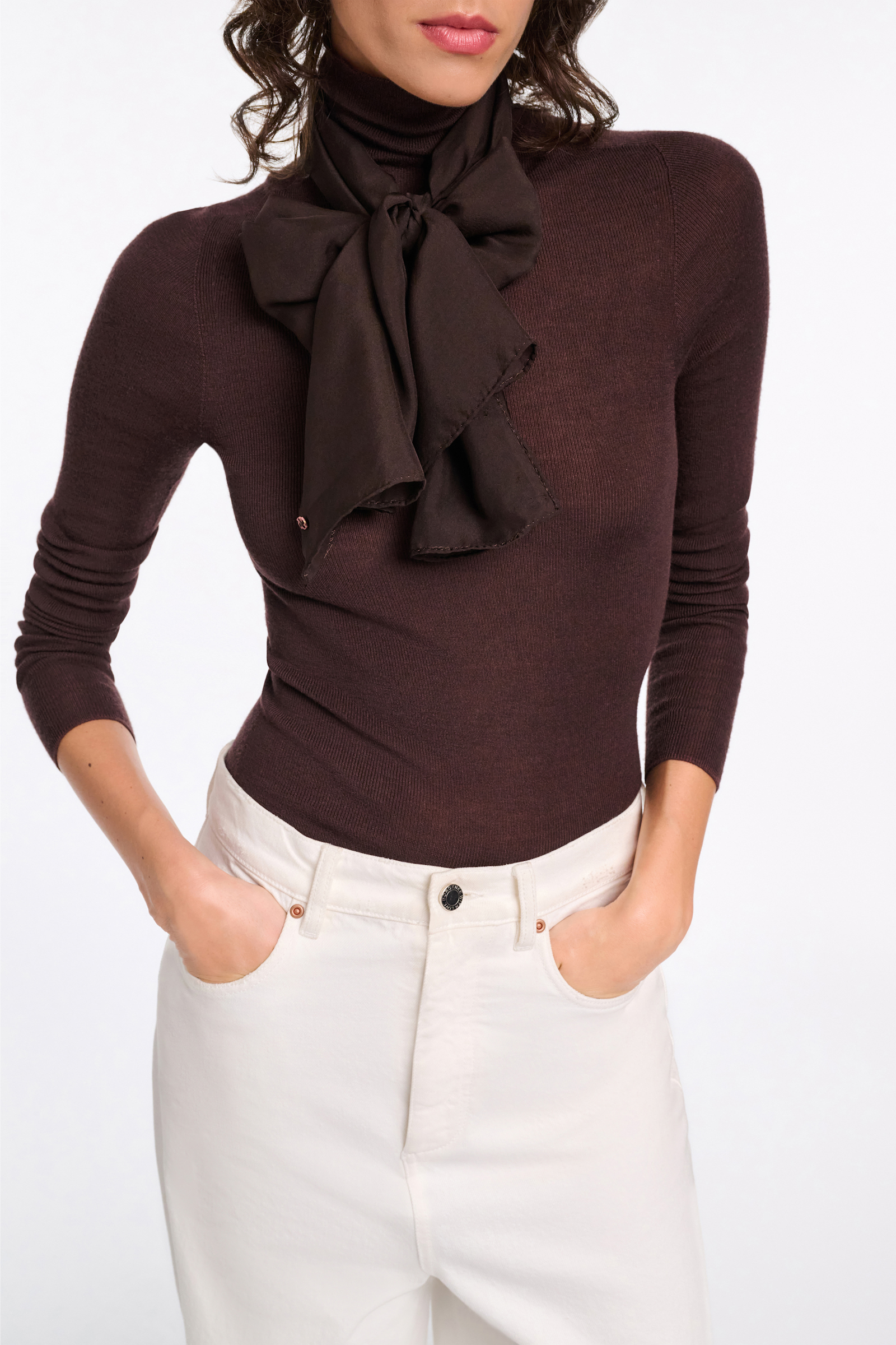 Dorothee Schumacher Silk chiffon scarf dark chocolate