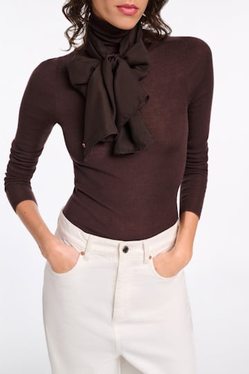 Dorothee Schumacher Schal aus Seidenchiffon dark chocolate