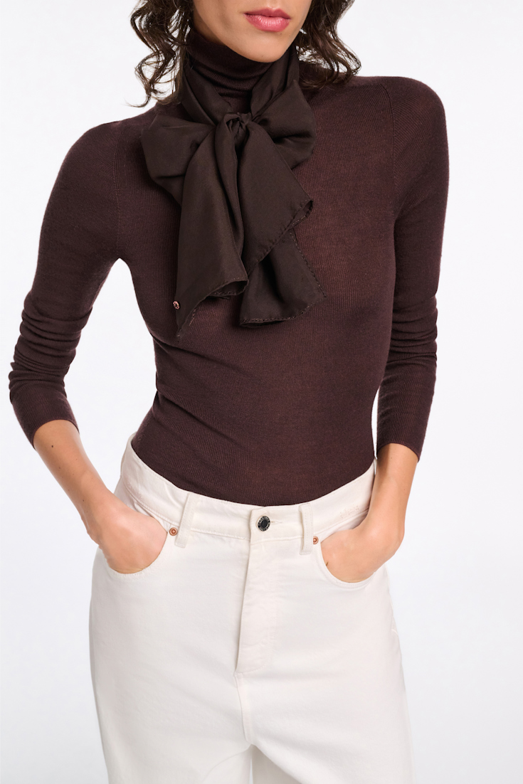 Dorothee Schumacher Silk chiffon scarf dark chocolate