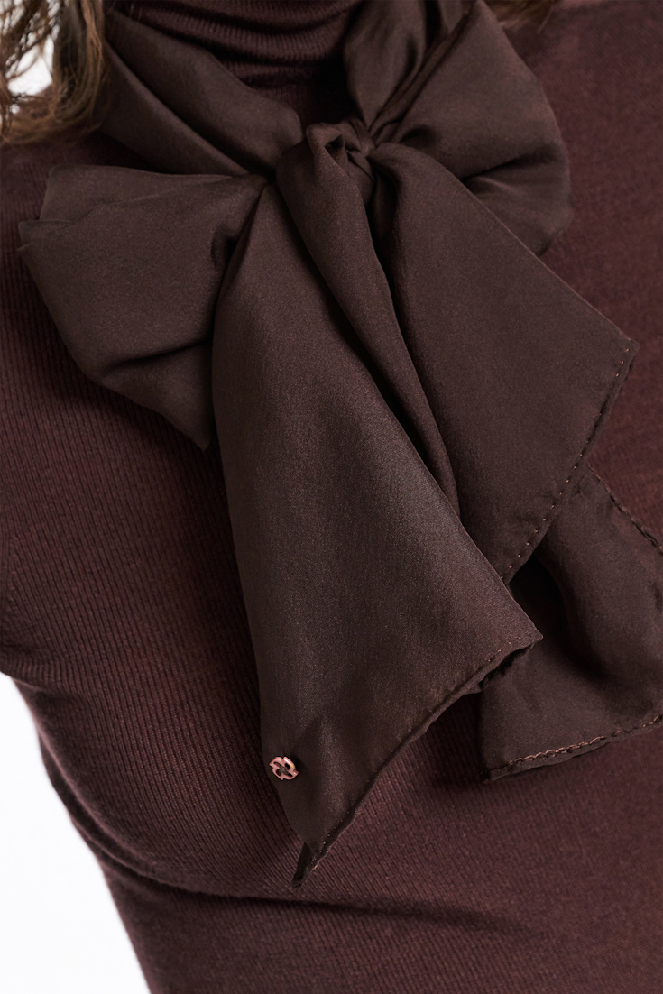 Dorothee Schumacher Silk chiffon scarf dark chocolate