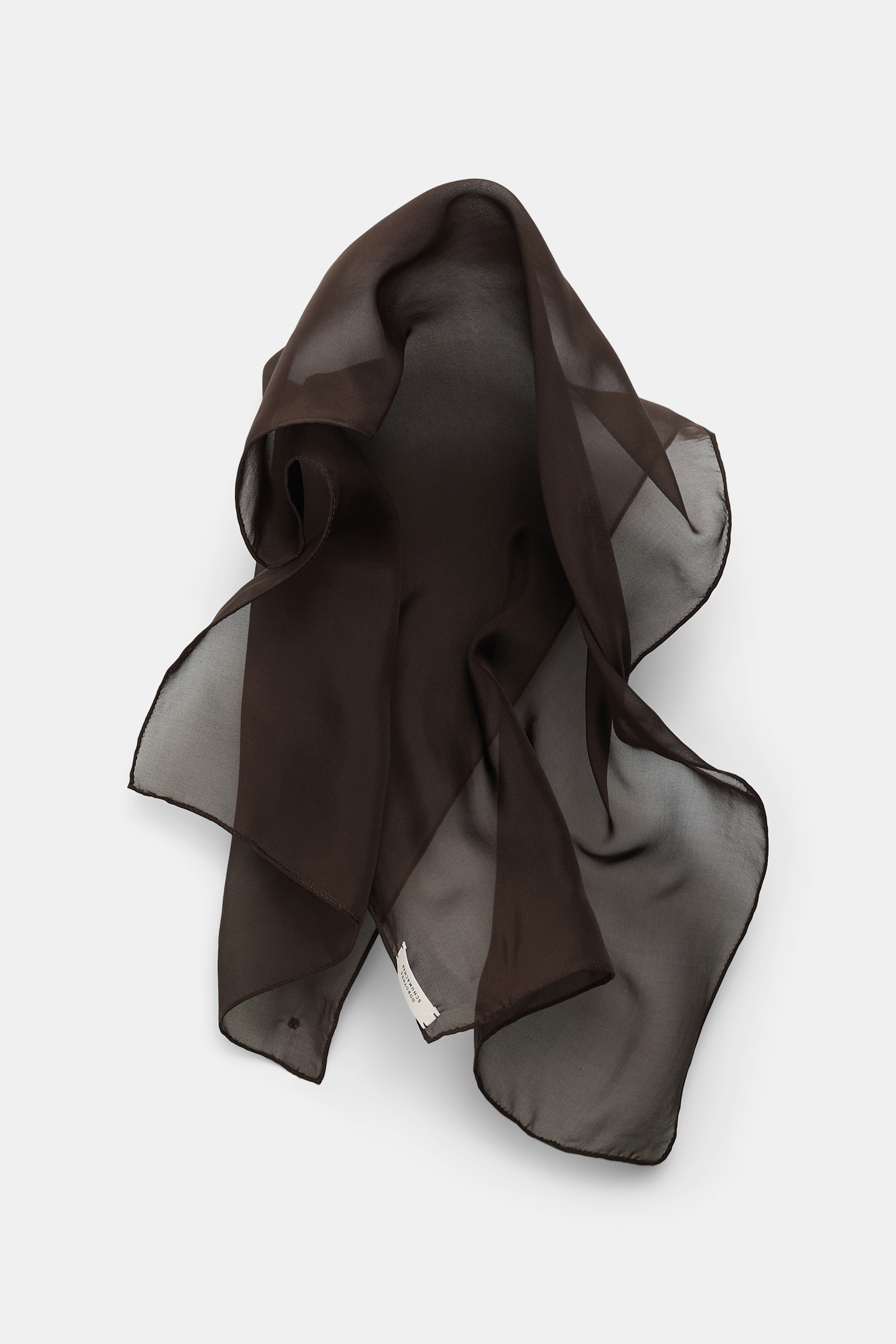 Dorothee Schumacher Silk chiffon scarf dark chocolate