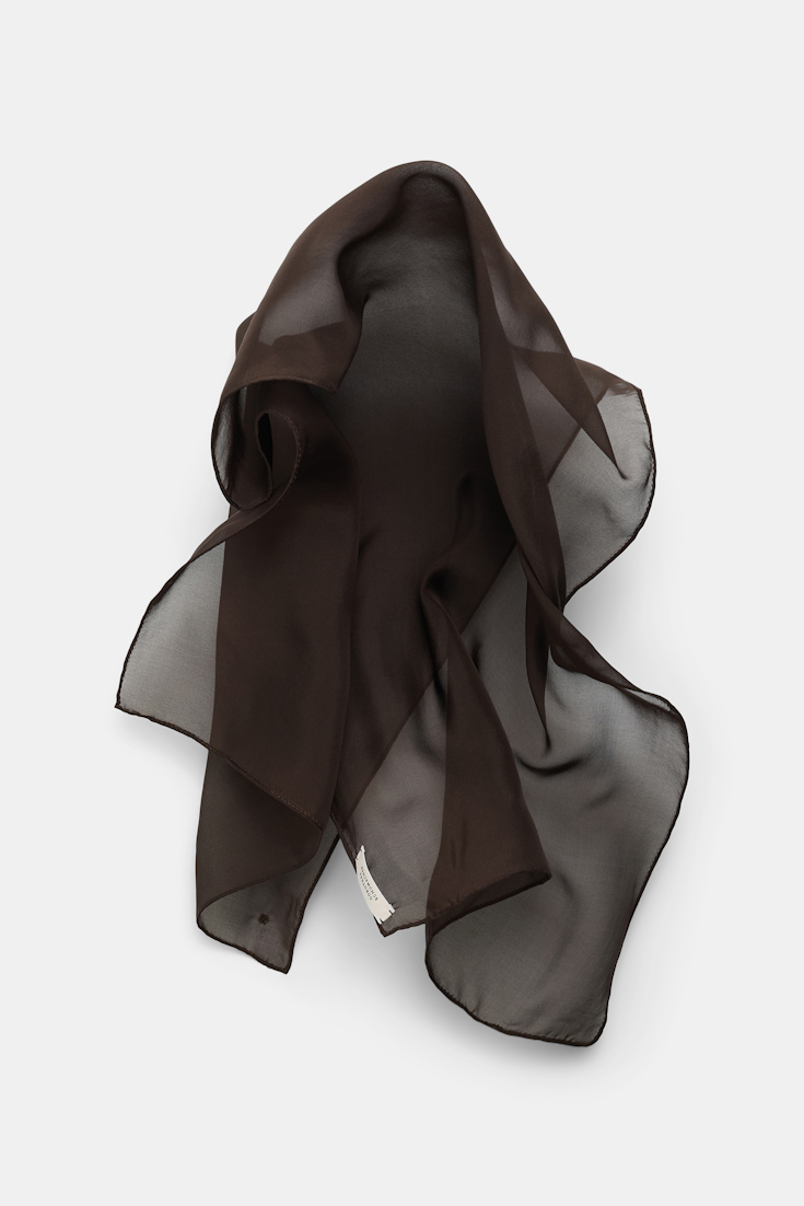 Dorothee Schumacher Silk chiffon scarf dark chocolate
