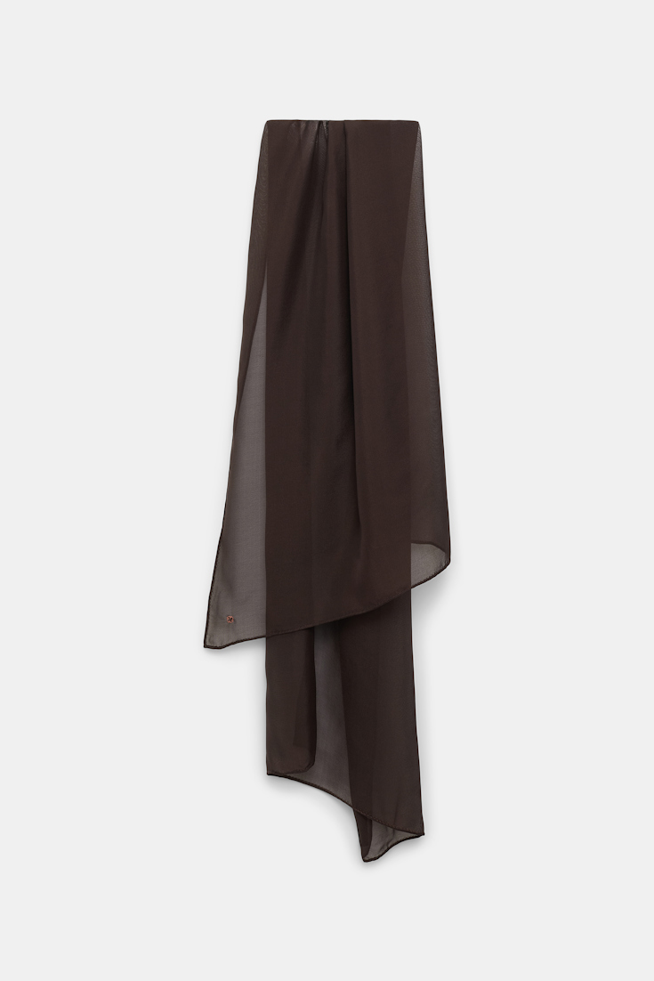 Dorothee Schumacher Silk chiffon scarf dark chocolate