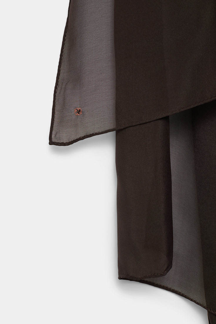 Dorothee Schumacher Silk chiffon scarf dark chocolate