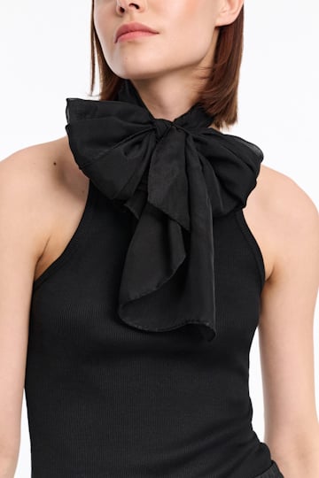 Dorothee Schumacher Silk chiffon scarf pure black