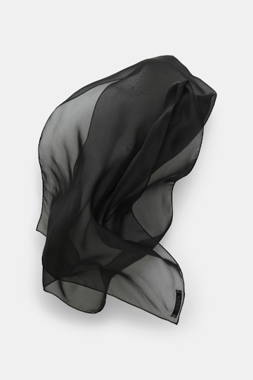 Dorothee Schumacher Silk chiffon scarf pure black