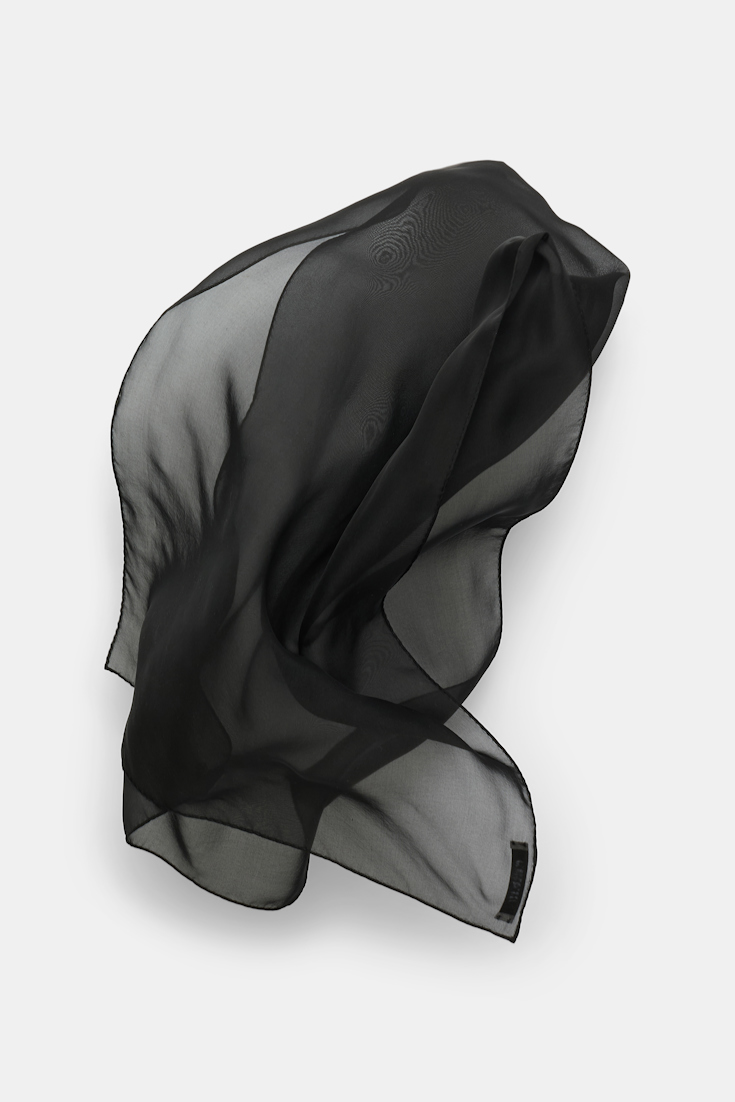 Dorothee Schumacher Silk chiffon scarf pure black
