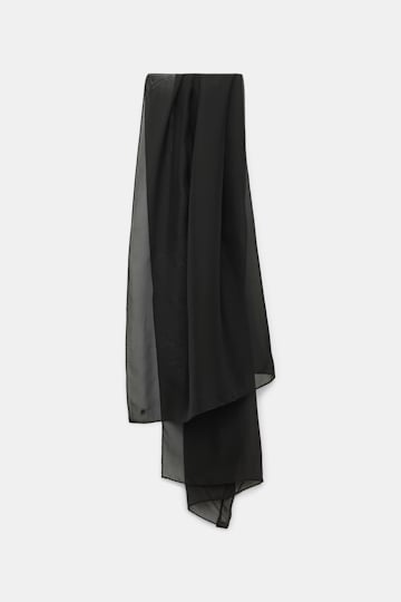 Dorothee Schumacher Silk chiffon scarf pure black