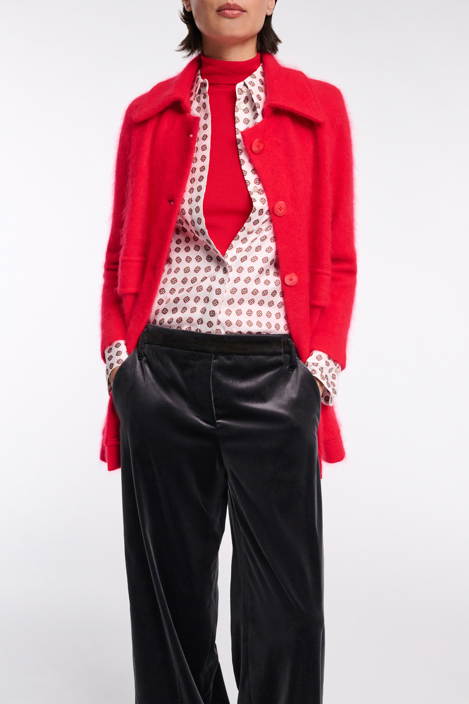 Dorothee Schumacher Fluffy wash knit coat lollipop