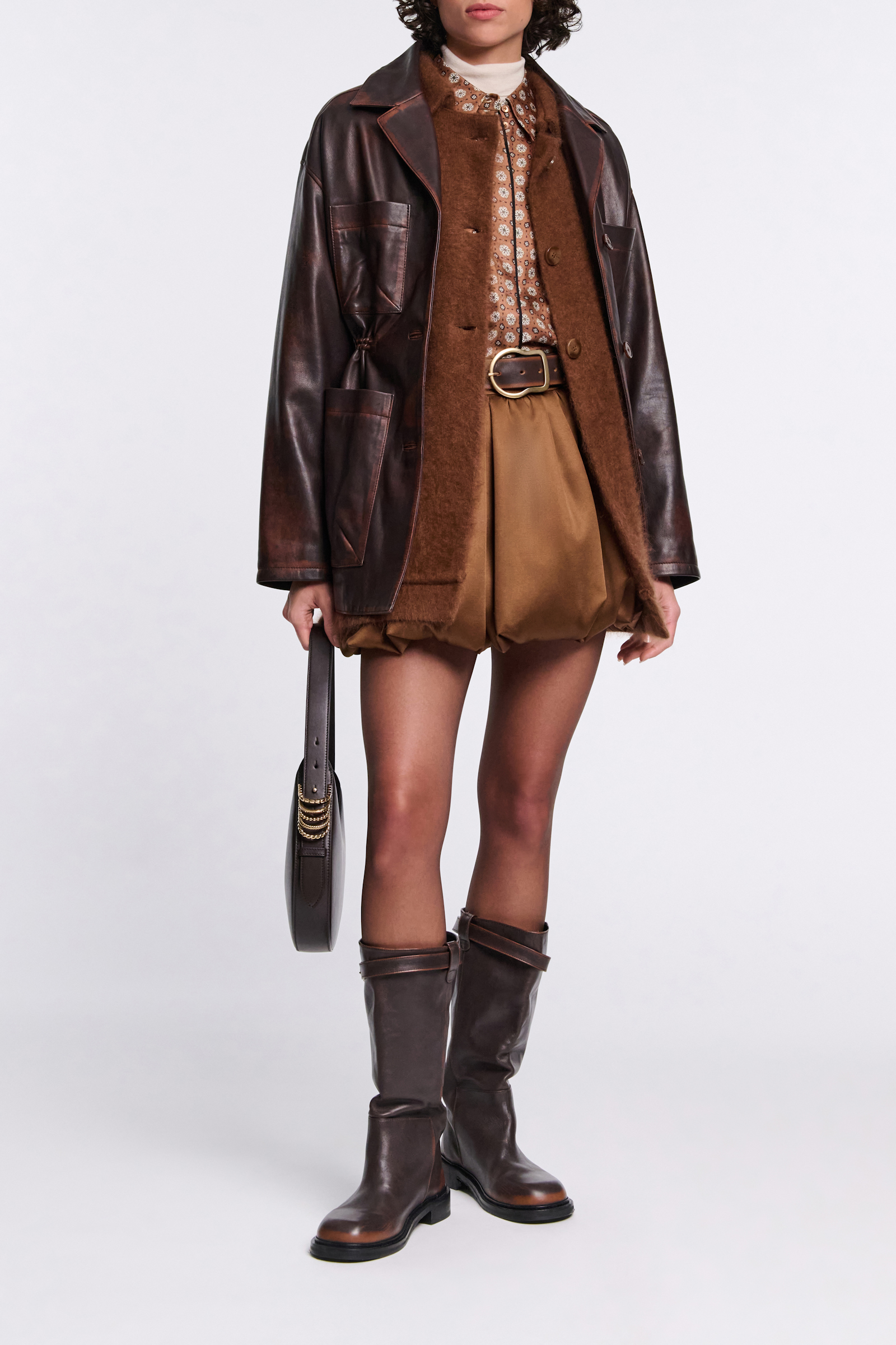 Dorothee Schumacher Fluffy Mantel aus Merino und Kaschmir coffee