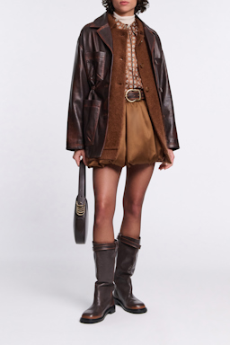 Dorothee Schumacher Fluffy wash knit coat coffee