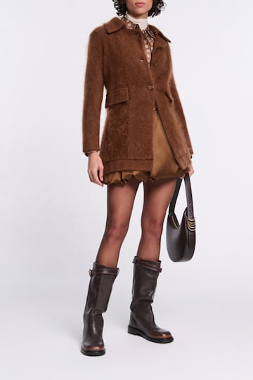 Dorothee Schumacher Fluffy wash knit coat coffee