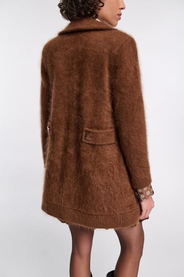 Dorothee Schumacher Fluffy wash knit coat coffee