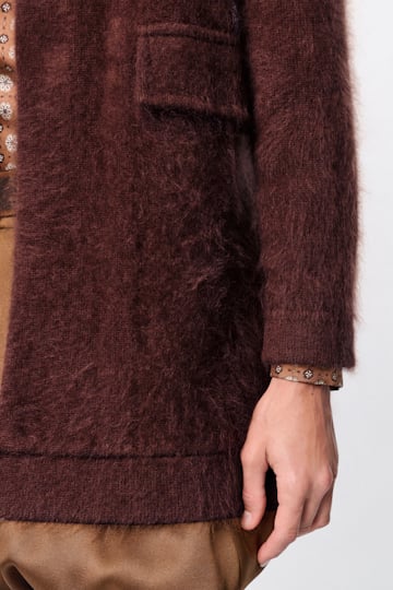 Dorothee Schumacher Fluffy wash knit coat dark brown