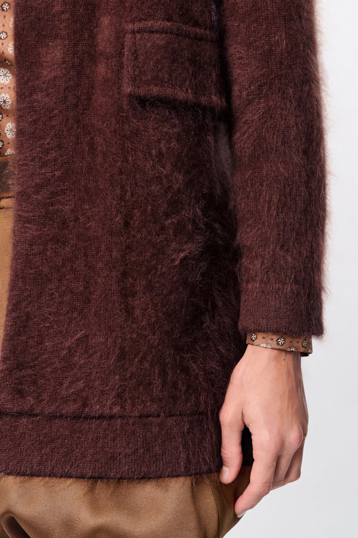 Dorothee Schumacher Fluffy wash knit coat dark brown