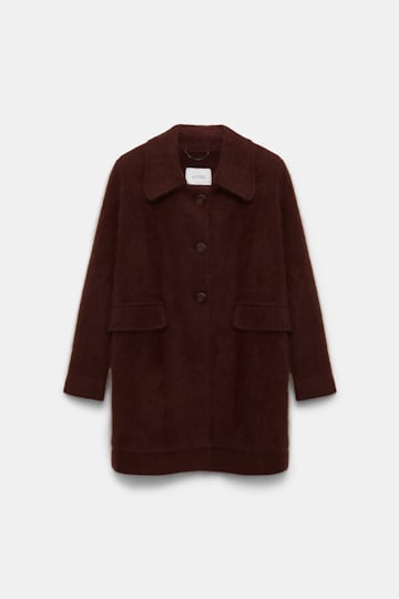 Dorothee Schumacher Fluffy wash knit coat dark brown