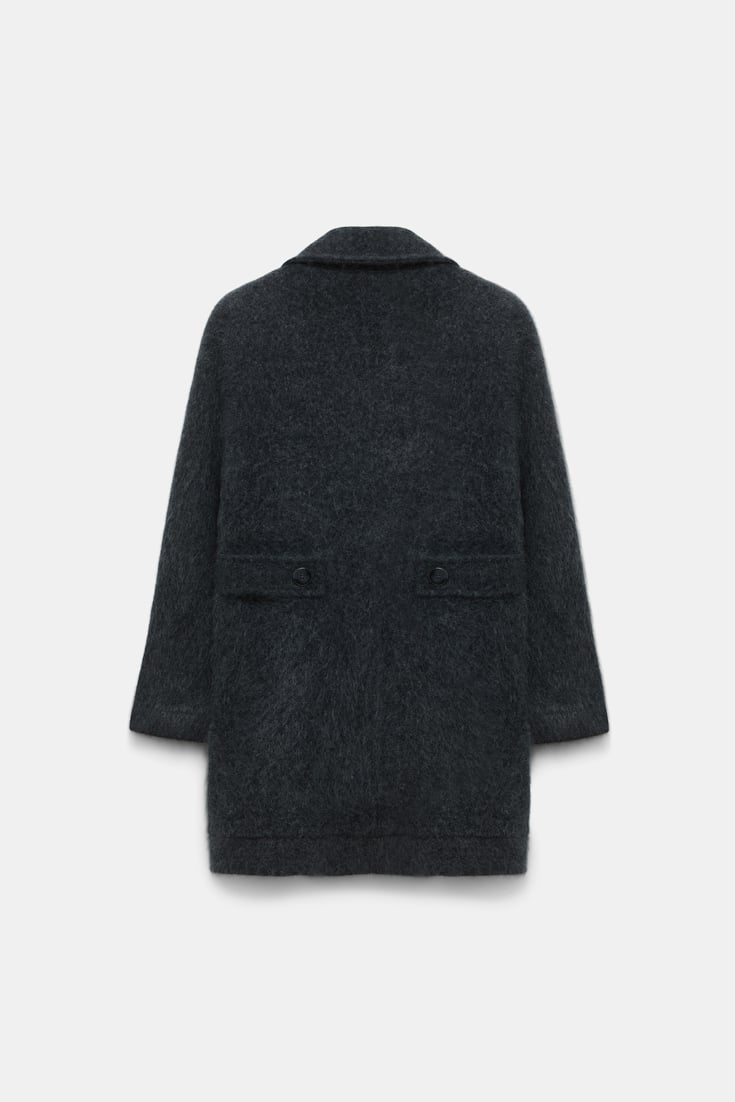 Dorothee Schumacher Fluffy wash knit coat charcoal melange