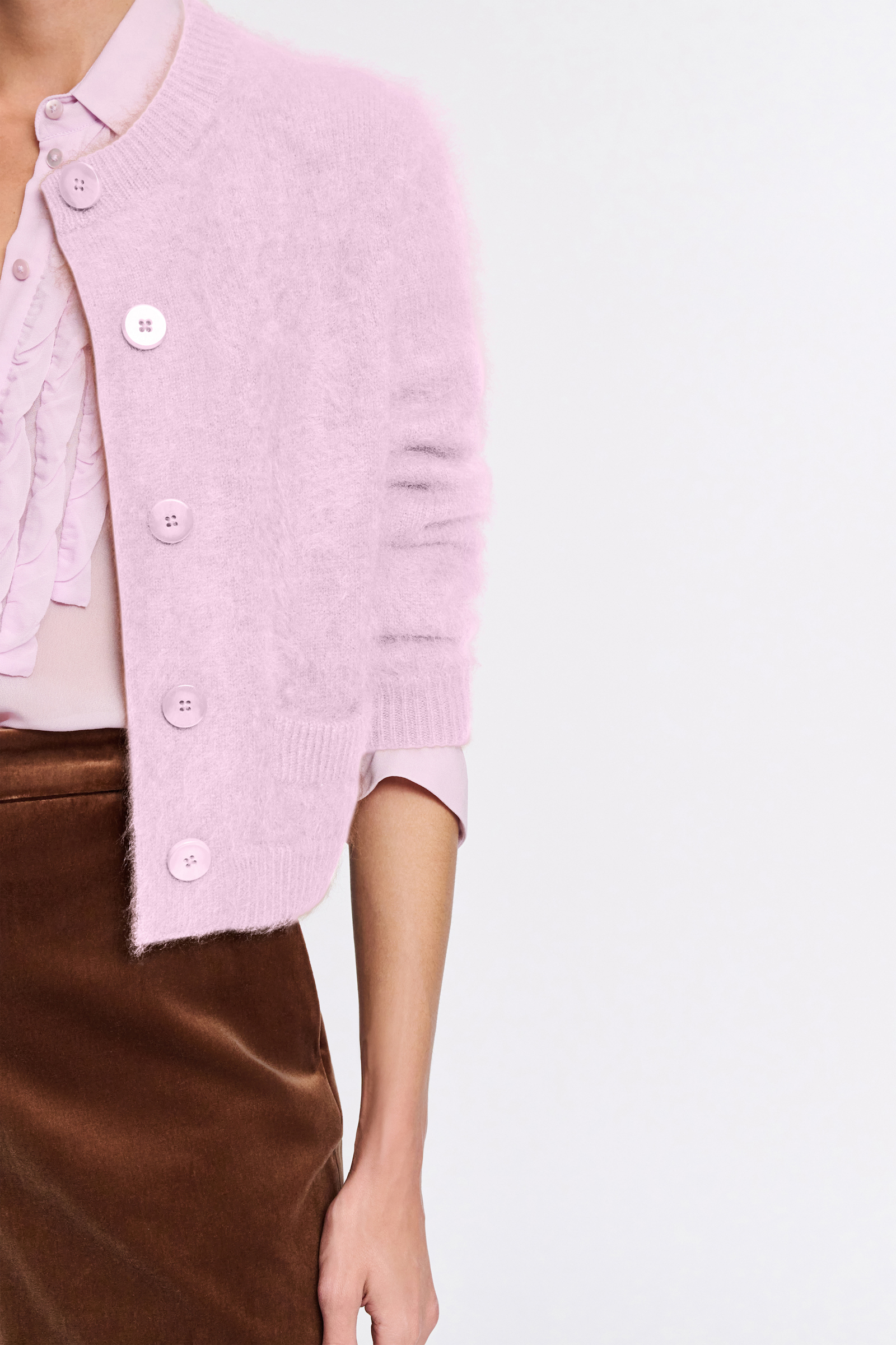 Dorothee Schumacher Fluffy Cardigan aus Merino und Kaschmir orchidee