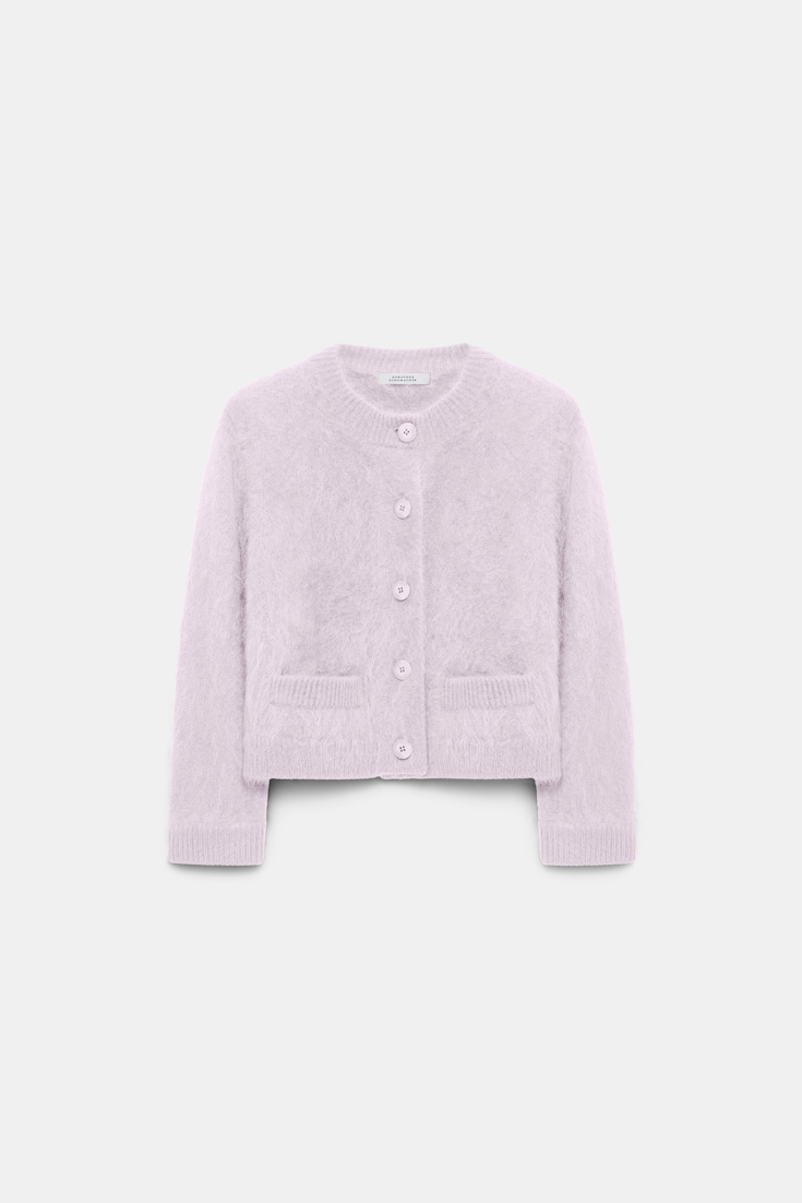 Dorothee Schumacher Fluffy Cardigan aus Merino und Kaschmir orchidee