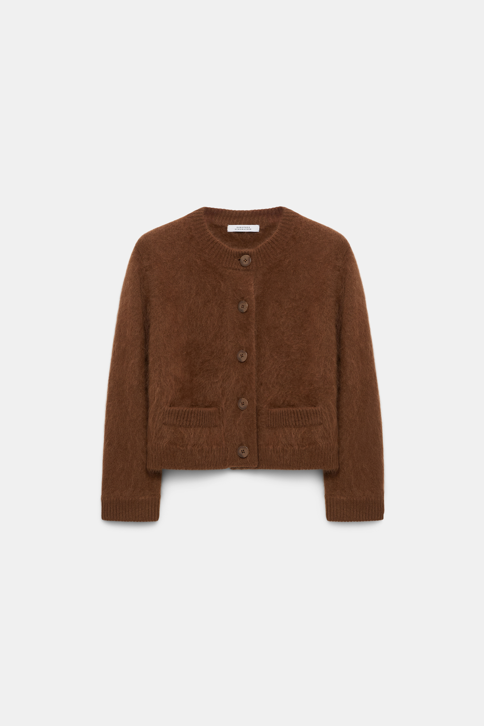 Dorothee Schumacher Fluffy Cardigan aus Merino und Kaschmir coffee