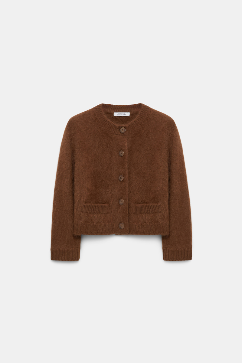 Dorothee Schumacher Fluffy Wash Cardigan In Brown
