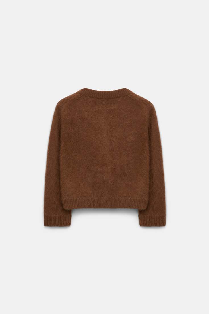 Dorothee Schumacher Fluffy Cardigan aus Merino und Kaschmir coffee