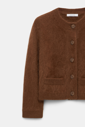 Dorothee Schumacher Fluffy wash cardigan coffee