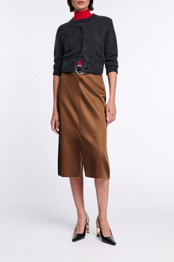 Dorothee Schumacher Fluffy Cardigan aus Merino und Kaschmir charcoal melange