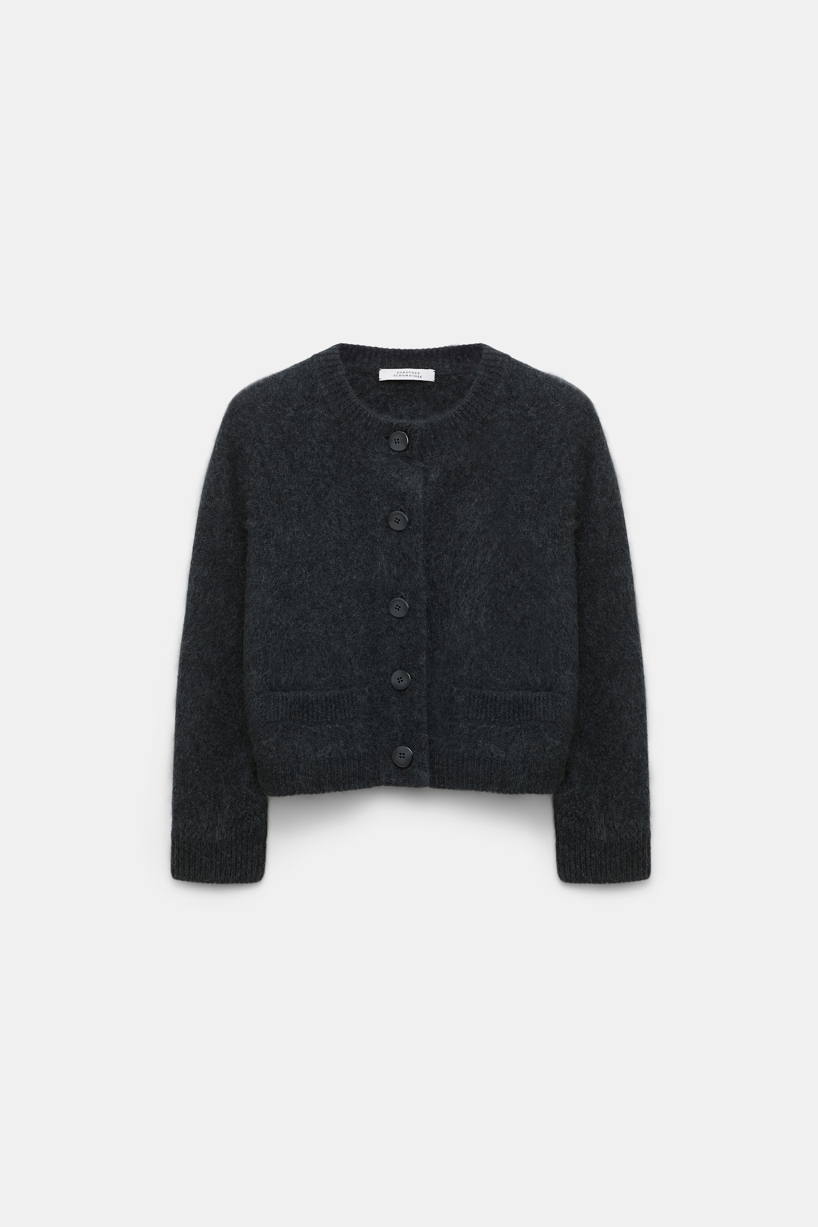 Dorothee Schumacher Fluffy Cardigan aus Merino und Kaschmir charcoal melange