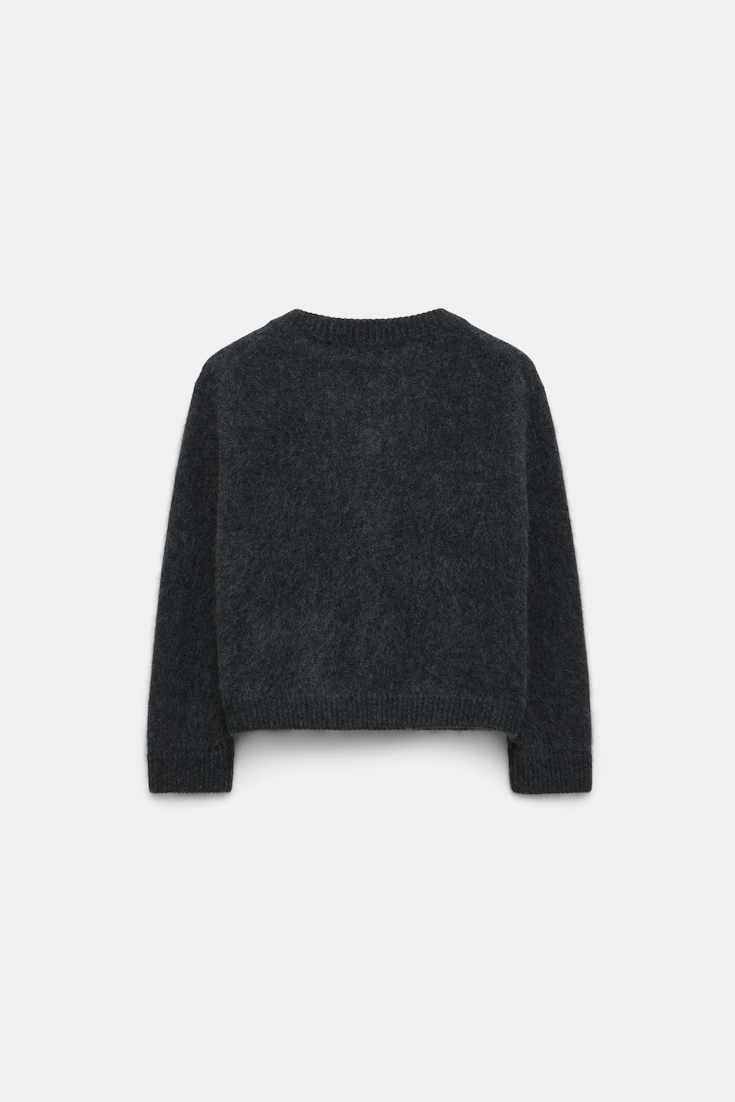 Dorothee Schumacher Fluffy Cardigan aus Merino und Kaschmir charcoal melange
