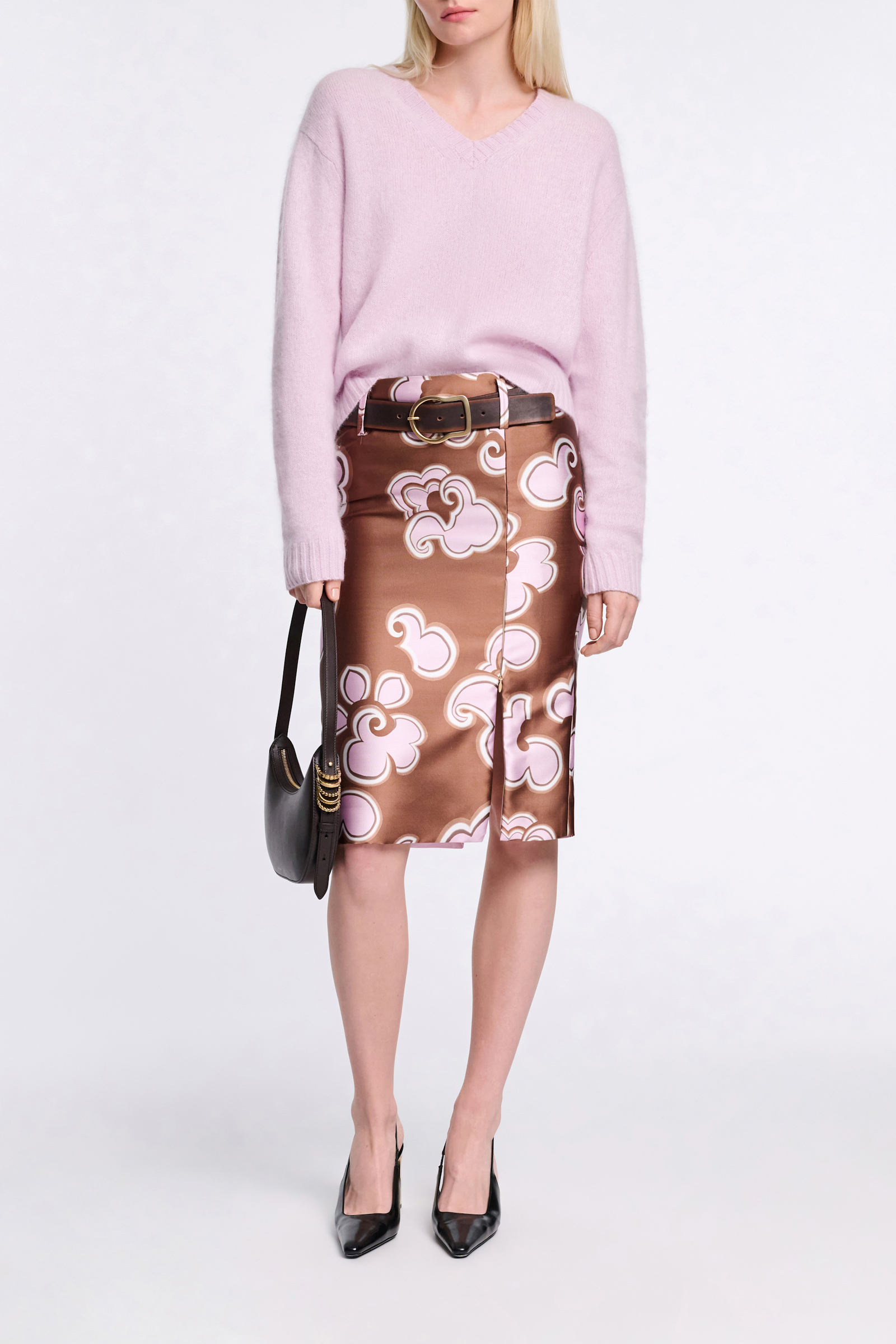 Dorothee Schumacher Fluffy Pullover mit V-Ausschnitt orchidee