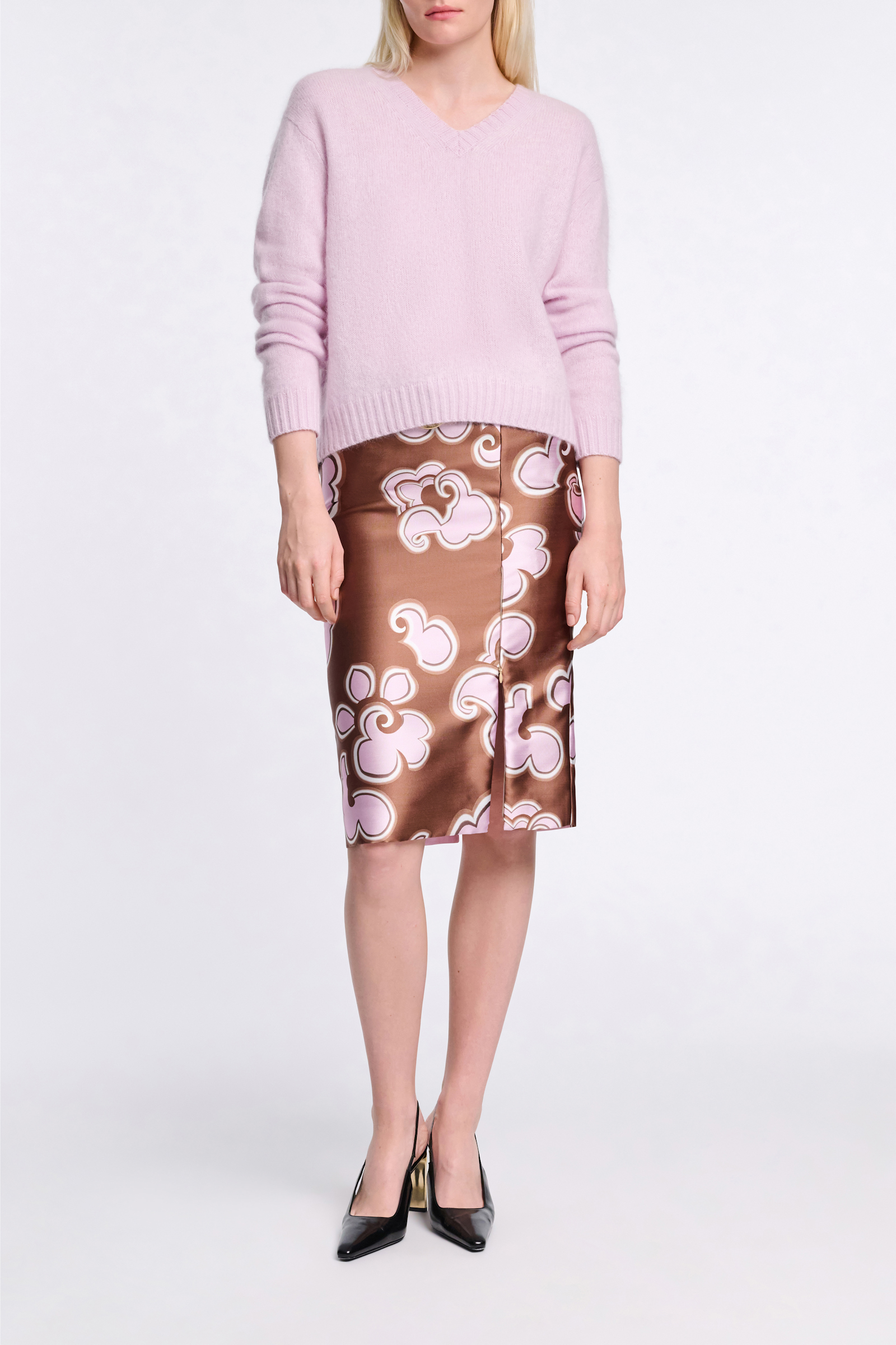 Dorothee Schumacher Fluffy Pullover mit V-Ausschnitt orchidee