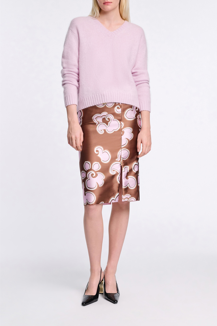 Dorothee Schumacher Fluffy Pullover mit V-Ausschnitt orchidee